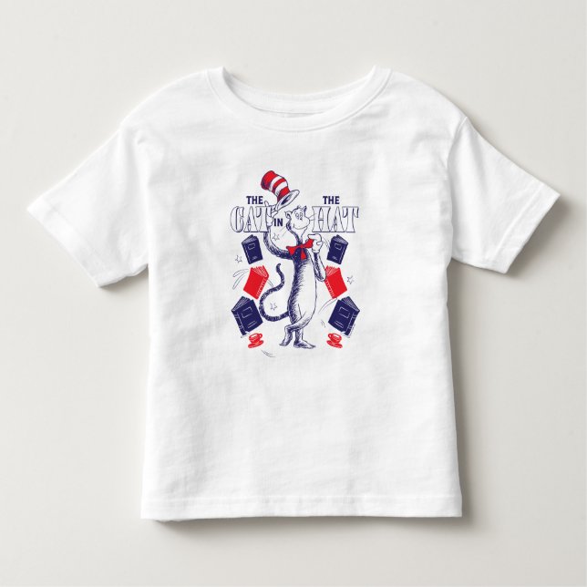 Cat In the Hat | Reading Books Toddler T-Shirt (Front)