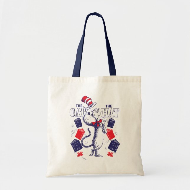 Cat In the Hat | Reading Books Tote Bag (Front)