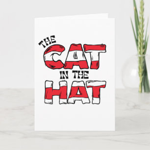 Cat In the Hat   Red & White Striped Text Card
