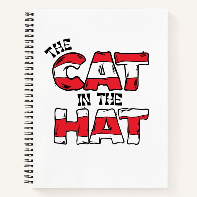 Cat In the Hat | Red & White Striped Text Notebook (Front)