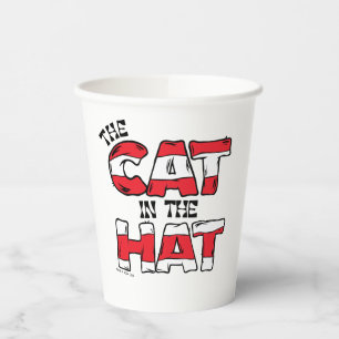 Cat In the Hat   Red & White Striped Text Paper Cups