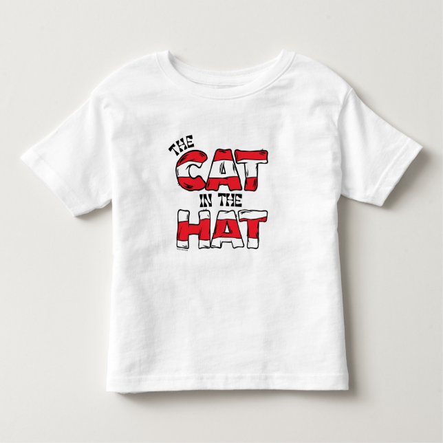 Cat In the Hat | Red & White Striped Text Toddler T-Shirt (Front)