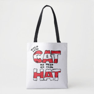 Cat In the Hat Red & White Striped Text Tote Bag
