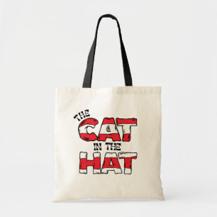 Cat In the Hat Red & White Striped Text Tote Bag