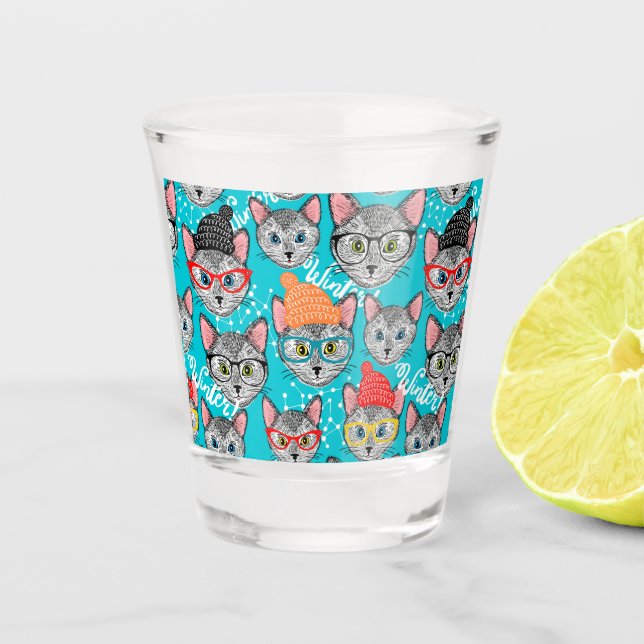 Cat in the hat shot glass (Front)