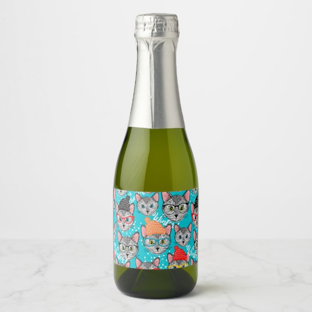 Cat in the hat sparkling wine label (Front)
