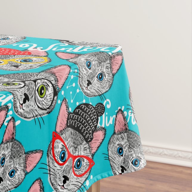 Cat in the hat tablecloth (In Situ)