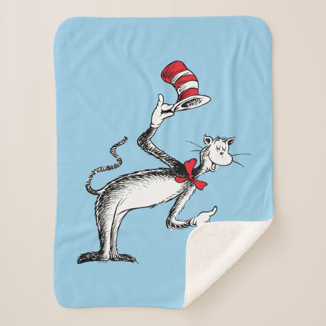 Cat in the Hat Takes A Bow Sherpa Blanket (Front)