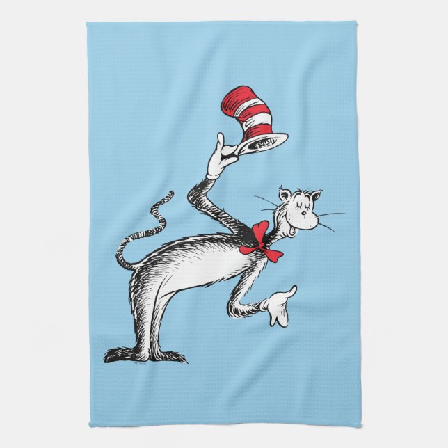 Cat in the Hat Takes A Bow Tea Towel (Vertical)