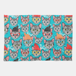 Cat in the hat tea towel