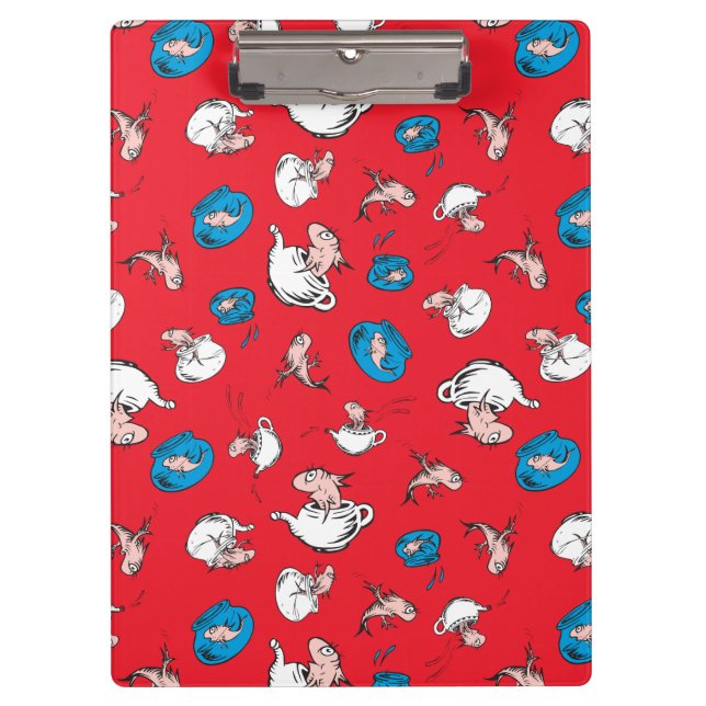 Cat In The Hat | The Fish Red Pattern Clipboard (Front)