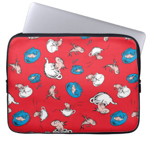 Cat In The Hat The Fish Red Pattern Laptop Sleeve