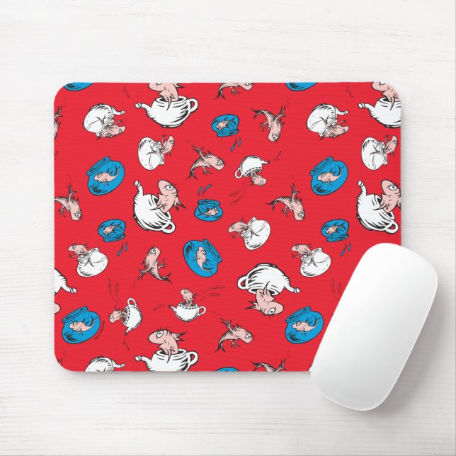 Cat In The Hat | The Fish Red Pattern Mouse Pad (With Mouse)