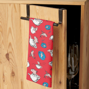 Cat In The Hat The Fish Red Pattern Tea Towel