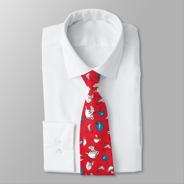 Cat In The Hat | The Fish Red Pattern Tie (Tied)
