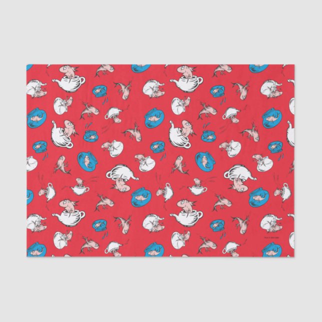 Cat In The Hat | The Fish Red Pattern Tissue Paper (Front)