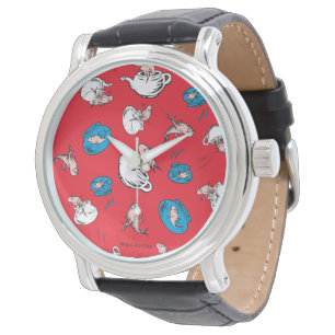 Cat In The Hat The Fish Red Pattern Watch