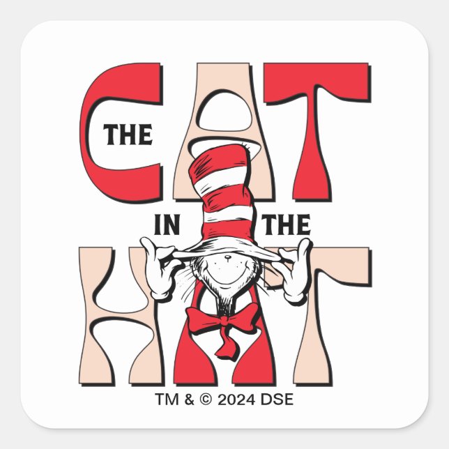 Cat In the Hat | The Silly Cat In The Hat Square Sticker (Front)