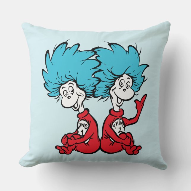 Cat in the Hat Thing One & Thing Two Cushion (Front)