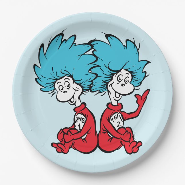 Cat in the Hat Thing One & Thing Two Paper Plate (Front)