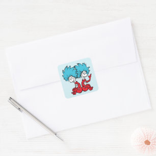 Cat in the Hat Thing One & Thing Two Square Sticker