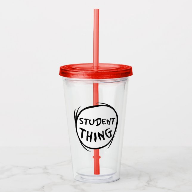 Cat in the Hat Thing One Thing Two Student Thing Acrylic Tumbler (Front)