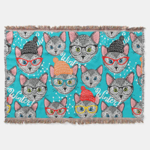 Cat in the hat throw blanket