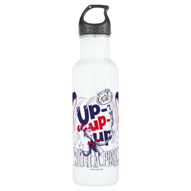Cat In the Hat | Up-Up-Up With A Fish 710 Ml Water Bottle (Front)