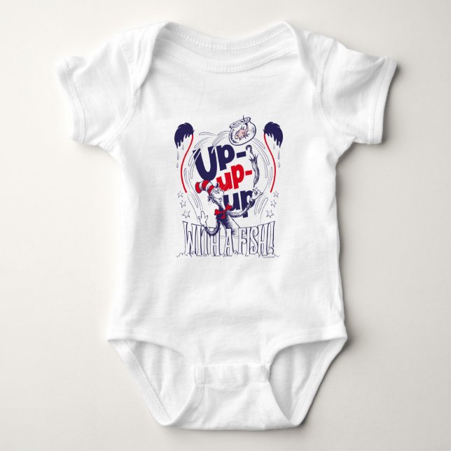 Cat In the Hat | Up-Up-Up With A Fish Baby Bodysuit (Front)