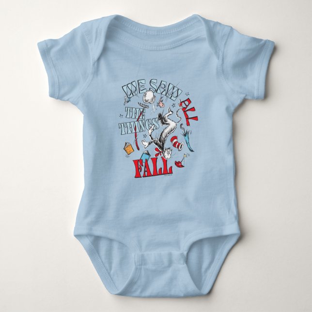Cat In the Hat | We Saw All the Things Fall Baby Bodysuit (Front)