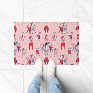 Cat In The Hat   With Kids Pattern Doormat