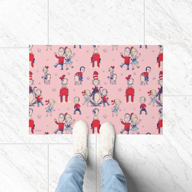 Cat In The Hat | With Kids Pattern Doormat (Indoor)