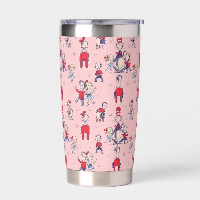 Cat In The Hat | With Kids Pattern Insulated Tumbler (Left)