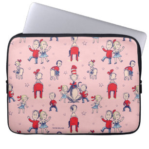 Cat In The Hat   With Kids Pattern Laptop Sleeve