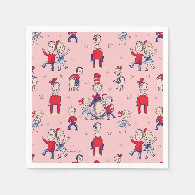 Cat In The Hat | With Kids Pattern Napkin (Front)