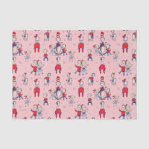 Cat In The Hat   With Kids Pattern Tissue Paper