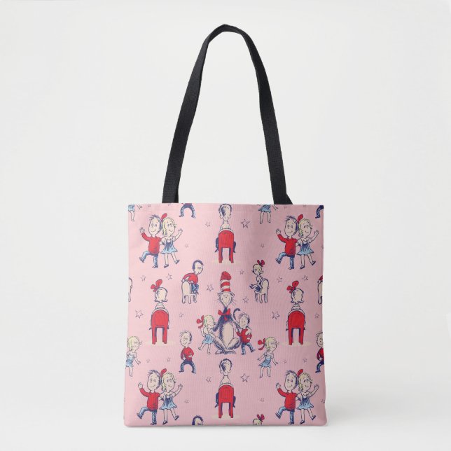 Cat In The Hat | With Kids Pattern Tote Bag (Front)
