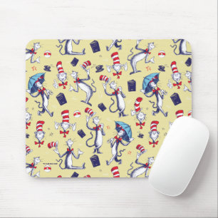 Cat In The Hat   Yellow Pattern Mouse Pad