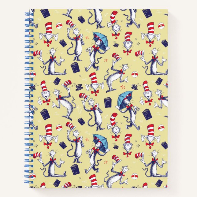 Cat In The Hat | Yellow Pattern Notebook (Front)