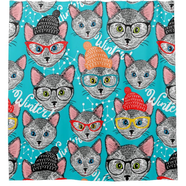 Cat in the hatv shower curtain (Front)