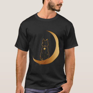 Cat In The Moon Design T-Shirt