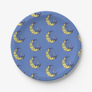 Cat in the moon poplar paper plate
