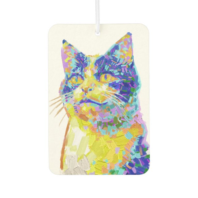 Cat in the Sunlight Button Car Air Freshener (Front)