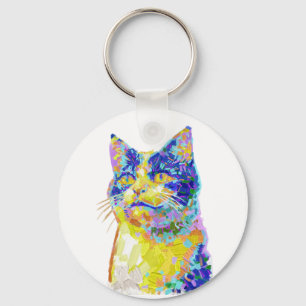 Cat in the Sunlight Button Key Ring