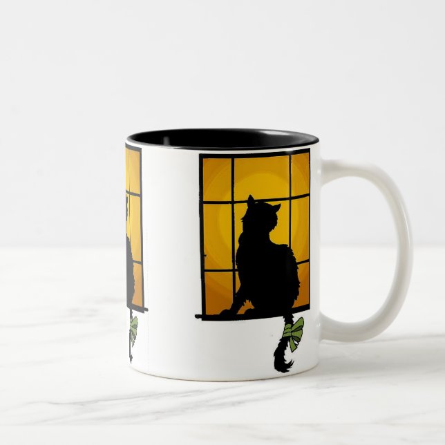 Cat in The Window Customisable Halloween Mug (Right)