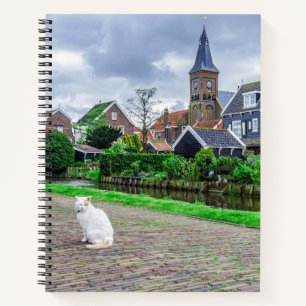 Cat in traditional fishing village notebook