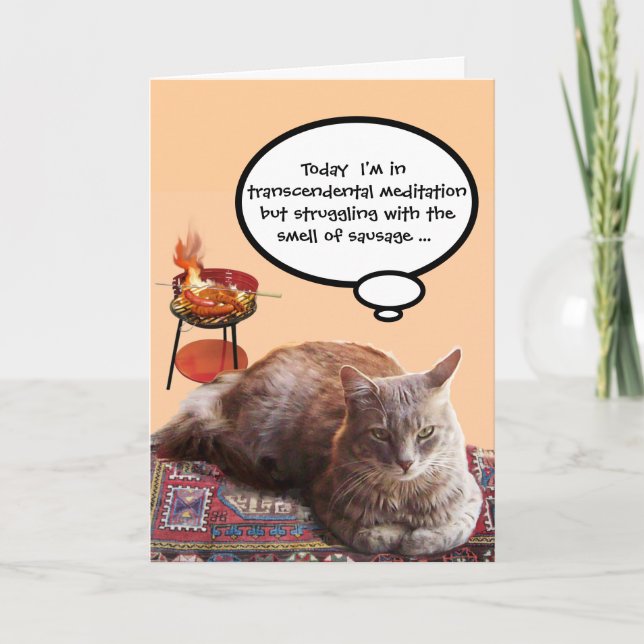 CAT IN TRANSCENDENTAL MEDITATION CARD (Front)