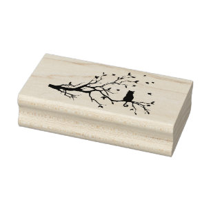 Cat in Tree Silhouette Rubber Stamp