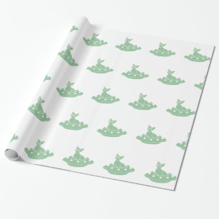 Cat in Ufo - Choose background color Wrapping Paper