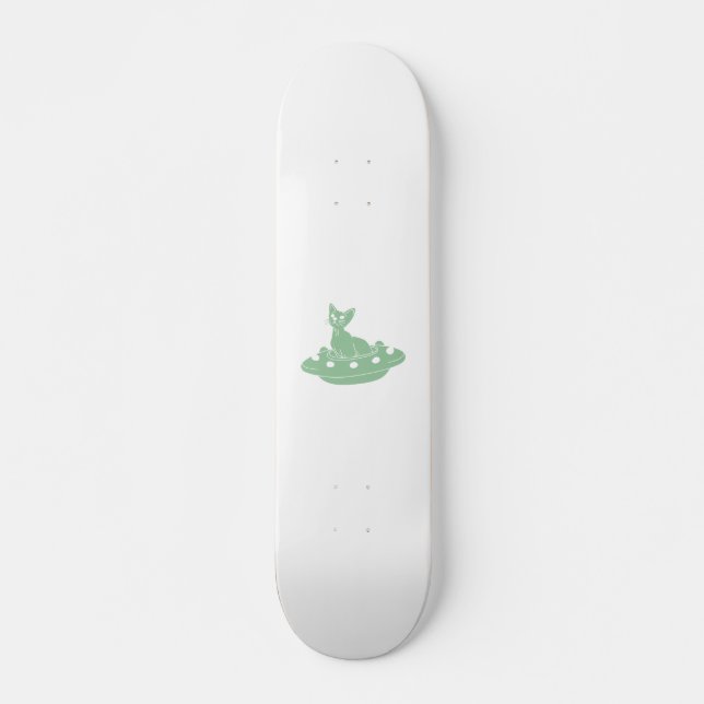 Cat in Ufo - Choose background colour Skateboard (Front)